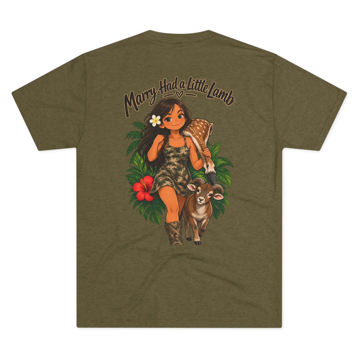 Mary Had a Little Lamb Tropical Girl Tee
